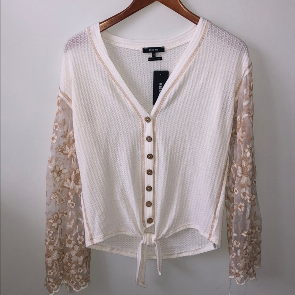 White lace shirt